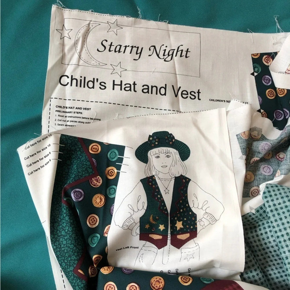 Child’s Hat  and Vest Pattern - Picture 1 of 12